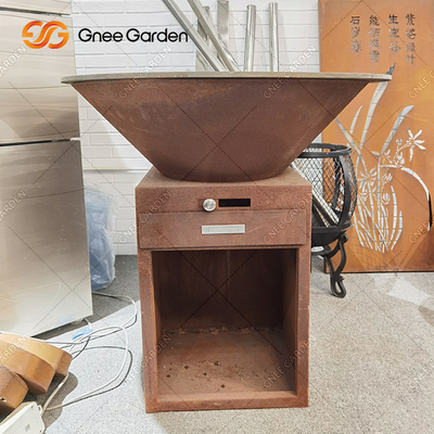 O revestimento de cozimento exterior de aço da oxidação da grade do ASSADO de Pit With do fogo das grades de Corten come fora