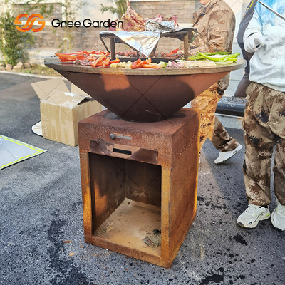 O jardim de aço de Corten ASSA o poço antigo de cozimento exterior 31,5&quot; do fogo das grades