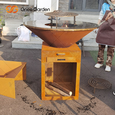 Fogo antigo resistente de cozimento exterior Pit Corten Metal Barbecue da grade do ASSADO