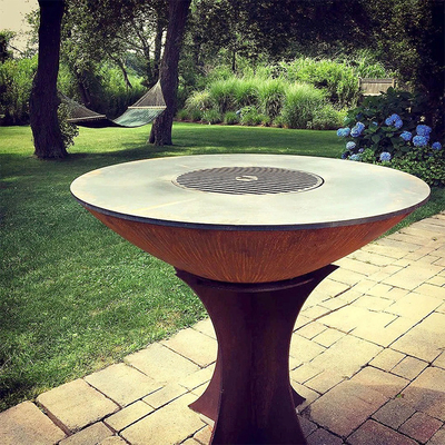 grades de cozimento exteriores de aço de 1000mm Corten com base destacável