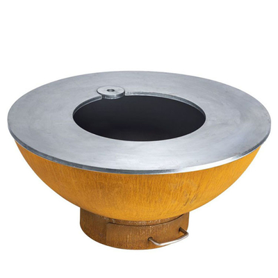 Fogo resistente de aço Pit Grill 70*70*35 Cm de Corten da oxidação redonda