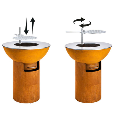Fogo resistente de aço Pit Grill 70*70*35 Cm de Corten da oxidação redonda
