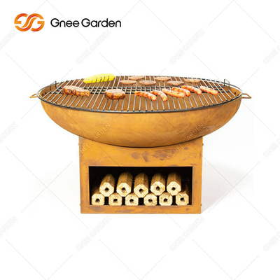 Metal de aço Rusty Barbecue Grill de acampamento de Corten para vegetais de cozimento exteriores