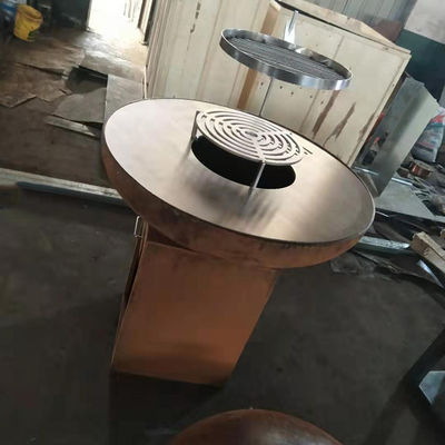 Cozimento moderno do ASSADO de Rusty Finish Corten Steel Fire Pit For Outdoor Kitchen do carvão vegetal