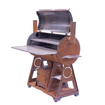 Fogão de aço corten para churrasco ao ar livre para acampamento com grelha