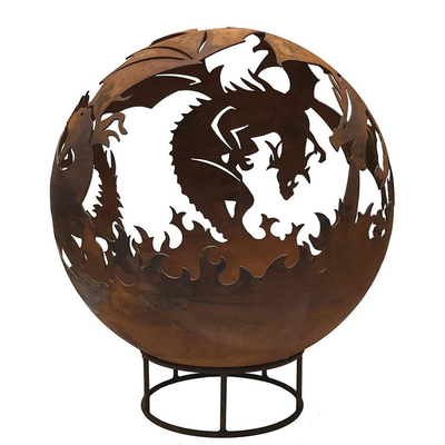 Distintivo aço corten aquecedor de metal enferrujado fogareiro com 5 mm de espessura