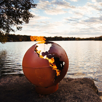 Fogo de aço feito a mão Pit Balls Custom Design Fire Pit Balls de Corten