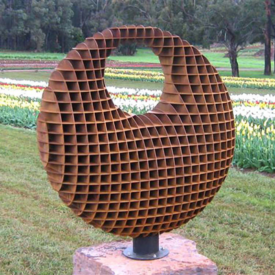 Esculturas de aço do jardim do metal de Corten grandes com forma tridimensional da esfera