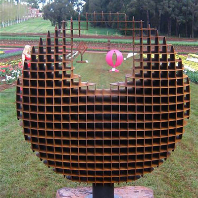 Esculturas de aço do jardim do metal de Corten grandes com forma tridimensional da esfera