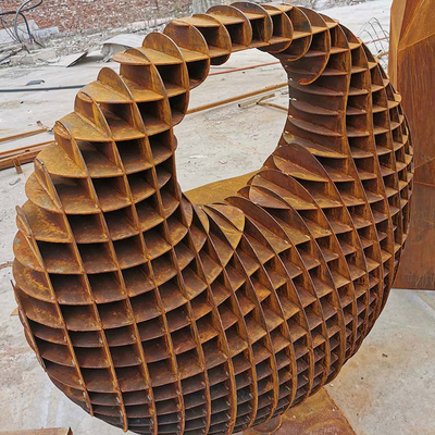 Esculturas de aço do jardim do metal de Corten grandes com forma tridimensional da esfera