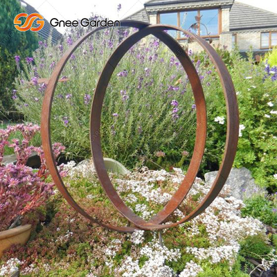 O GV certificou paisagens de Rusty Metal Ring Sculpture Outdoor do aço de Corten da oxidação