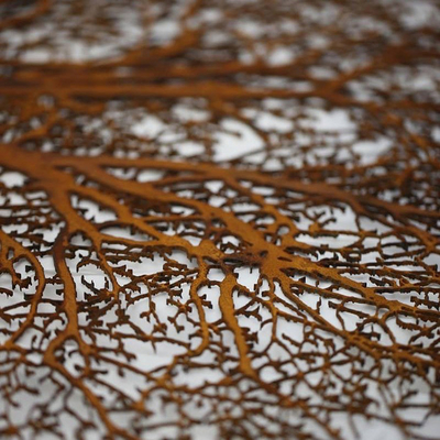 O aço de Corten oxidou escultura exterior vivo da árvore do metal decorativa