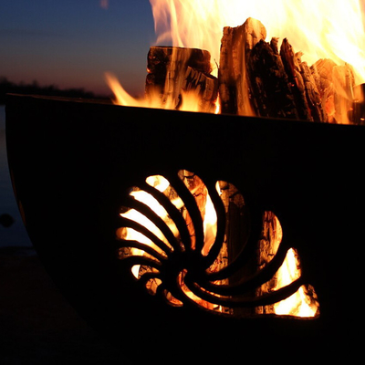36 polegadas oxidaram pre Corten Firepits de aço exterior com pátina do óxido