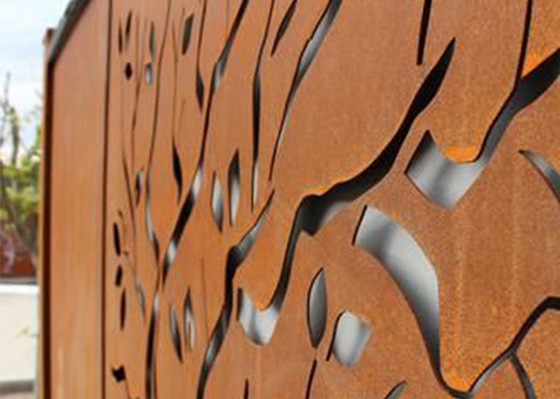 Projeto Rusty Corten Steel Privacy Screens 600*1200mm decorativos do carvalho