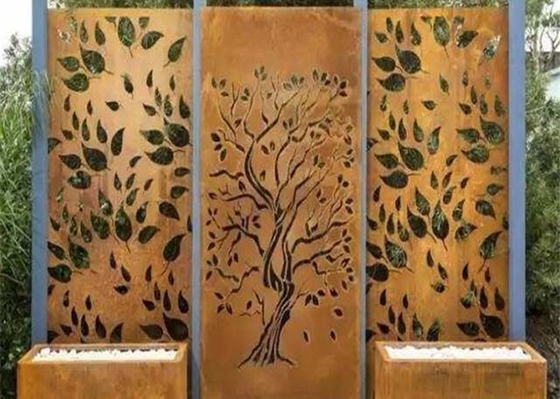 Projeto Rusty Corten Steel Privacy Screens 600*1200mm decorativos do carvalho
