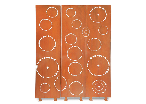 as telas decorativas de aço de Corten dos ornamento do jardim do metal de 1800x900mm circundam o teste padrão