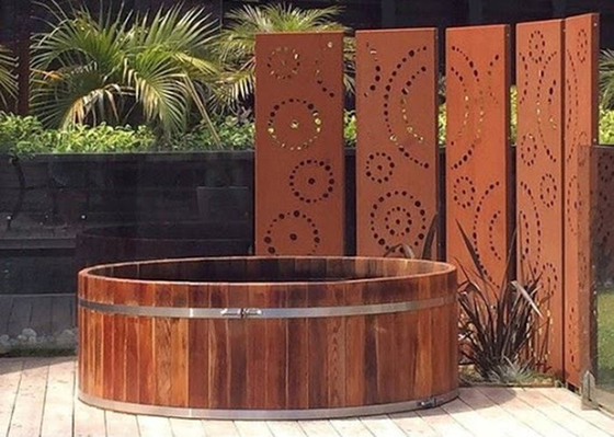 as telas decorativas de aço de Corten dos ornamento do jardim do metal de 1800x900mm circundam o teste padrão