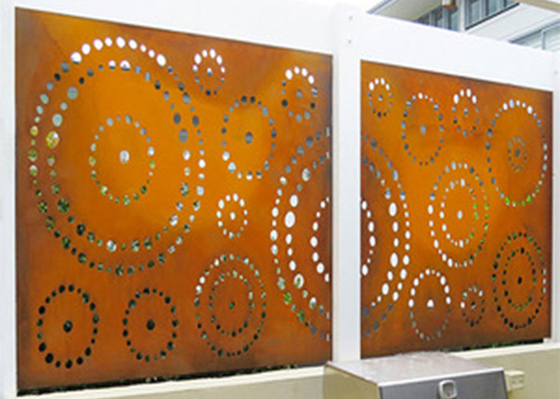 as telas decorativas de aço de Corten dos ornamento do jardim do metal de 1800x900mm circundam o teste padrão