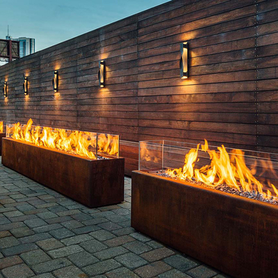 fogo retangular Pit Heater Corten Steel Modern Aesthetic do metal de 1500mm