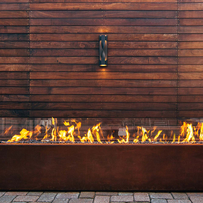 fogo retangular Pit Heater Corten Steel Modern Aesthetic do metal de 1500mm