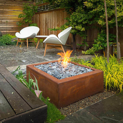 Poço exterior de aço simples do fogo de Pit Rusty Round Design Garden Decoration do fogo de Corten