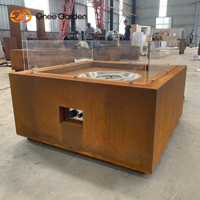 Aço de aço exterior Firepit de Pit Garden Patio Decorative Square Corten do fogo