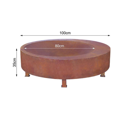 Madeira que queima o grande fogo de aço de resistência Pit Outdoor Fire Bowl 600mm-1500mm
