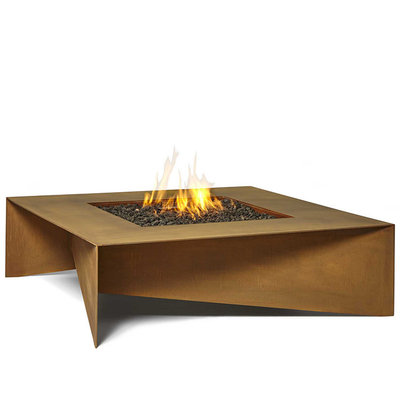 Queimadura da madeira da tabela de Rusty Retangular Corten Steel Fire de 72 polegadas