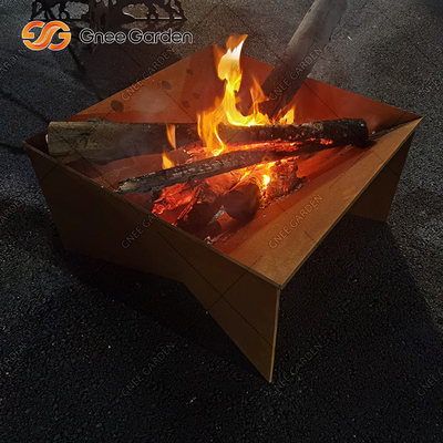 Madeira do jardim que queima o aço Firepit de Corten para o acampamento do quintal