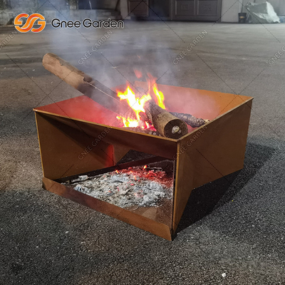 Madeira do jardim que queima o aço Firepit de Corten para o acampamento do quintal