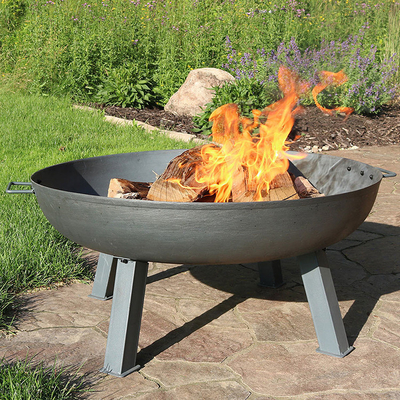 Fogo de aço Pit Round Outdoor Fire Bowl de Corten do jardim preto moderno