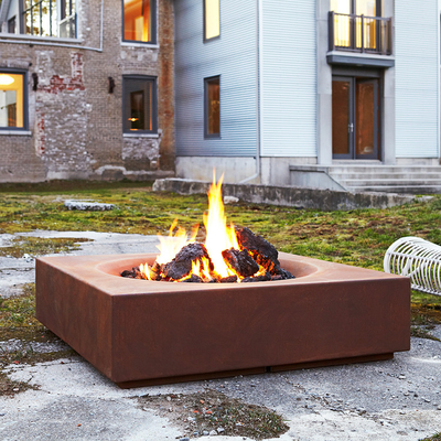 fogo quadrado de aço de resistência grosso Pit Firewood Burning do metal de 3mm