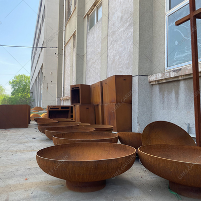 Queimadura moderna exterior da madeira do aquecimento da chaminé de Firepit do jardim de aço de Corten
