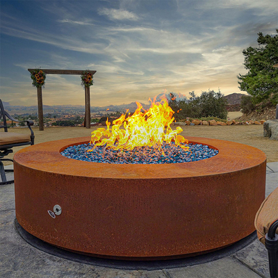 fogo de aço pre oxidado Pit Round Outside Garden de 900mm Corten