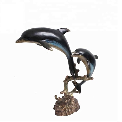 o GV abstrato da decoração da casa da estátua do golfinho do metal do ferro fundido de 20cm certificou