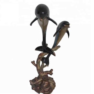 o GV abstrato da decoração da casa da estátua do golfinho do metal do ferro fundido de 20cm certificou