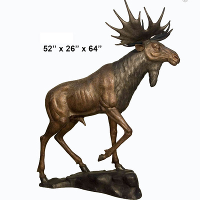 Esculturas de bronze dos alces exteriores de 52 polegadas com certificação do CE