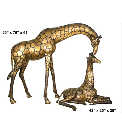Vida do jardim de Gnee - girafa exterior da escultura de bronze do tamanho o grande deu forma personalizado