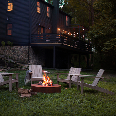 Queimadura de aço de Pit Camping For Outside Wood do fogo de Corten do jardim exterior redondo