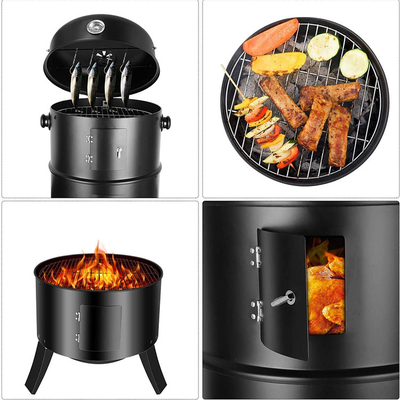 Corten moderno Rusty Camping Barbecue Grill Wood de aço que queima o cozimento exterior