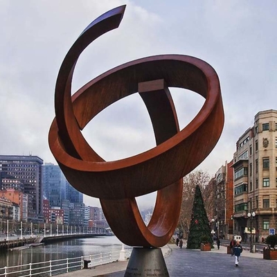 Estátuas do metal da escultura moderna do aço de Corten do sumário de Ring Rustic do sumário grandes