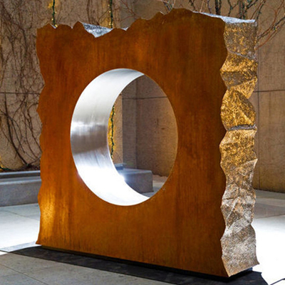 Escultura de aço resistente à corrosão da decoração da casa da escultura de Corten com de aço inoxidável