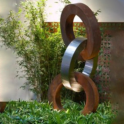 Escultura de aço resistente à corrosão da decoração da casa da escultura de Corten com de aço inoxidável