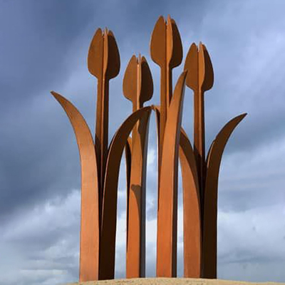 Esculturas da jarda de Tulip Flower Shape Custom Metal do jardim de Gnee para o quintal