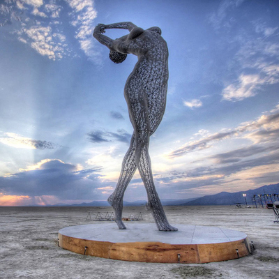 senhora de dança Customized da grande escultura de aço inoxidável da altura de 500cm