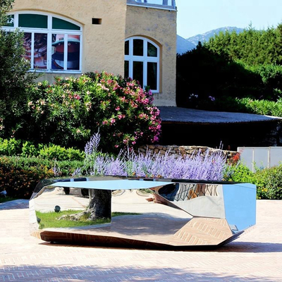 Arte de aço inoxidável do jardim da escultura 304 exteriores criativos do espelho de H2m