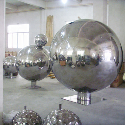 Escultura de aço inoxidável da esfera oca de H245cm para a decoração exterior