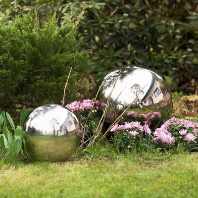 Boa vinda exterior do ODM do OEM da escultura do jardim da bola de metal da forma da bola