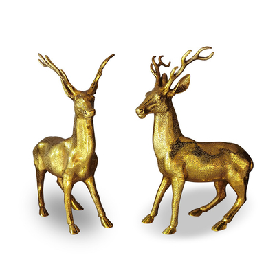 As estátuas de bronze grossas dos cervos do jardim 8mm de Gnee jardinam decoração com detalhes finos