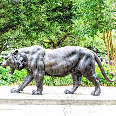 escultura de bronze exterior realística Aantique Tiger Statue de bronze de 3m